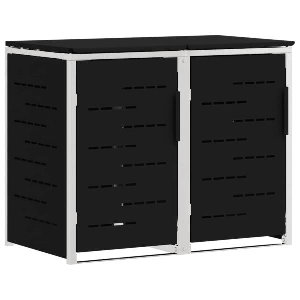 Mülltonnenbox for 2 Bins 240L Edelstahl Schwarz