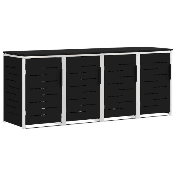 Mülltonnenbox for 4 Bins 240L Edelstahl Schwarz
