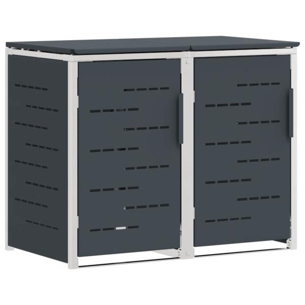 Mülltonnenbox for 2 Bins 240L Edelstahl Anthrazit