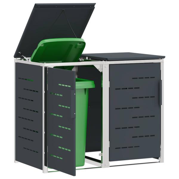 Mülltonnenbox for 2 Bins 240L Edelstahl Anthrazit
