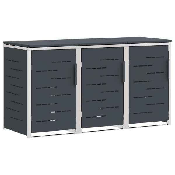 Mülltonnenbox for 3 Bins 240L Edelstahl Anthrazit