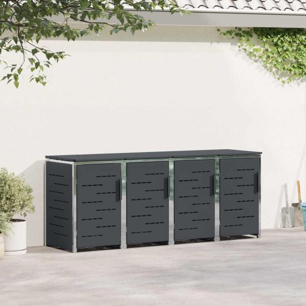 ARDEBO.de - Mülltonnenbox for 4 Bins 240L Edelstahl Anthrazit
