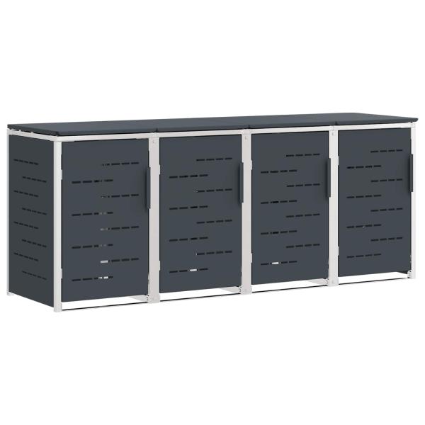 Mülltonnenbox for 4 Bins 240L Edelstahl Anthrazit