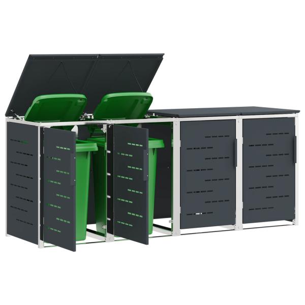 Mülltonnenbox for 4 Bins 240L Edelstahl Anthrazit
