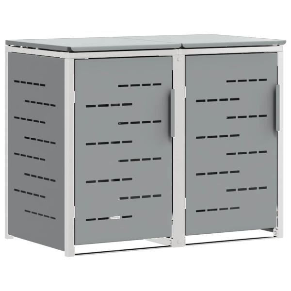 Mülltonnenbox for 2 Bins 240L Edelstahl Grau