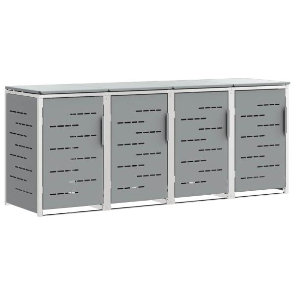 Mülltonnenbox for 4 Bins 240L Edelstahl Grau