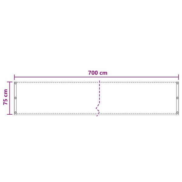 Balkonsichtschutz Anthrazit 75 x 700 cm HDPE und Aluminium