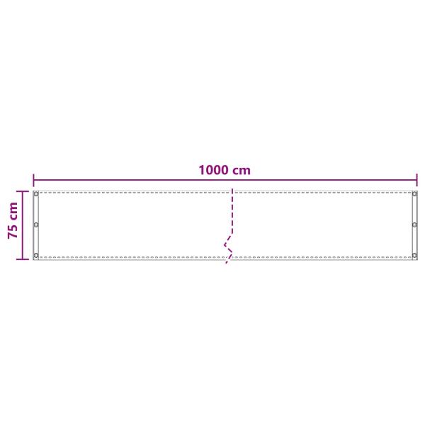 Balkonsichtschutz Anthrazit 75 x 1000 cm HDPE und Aluminium