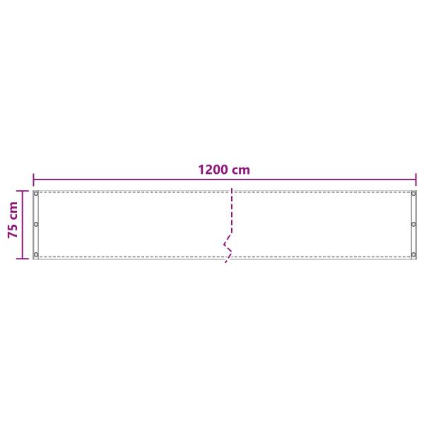 Balkonsichtschutz Dunkelgrün 75 x 1200 cm HDPE und Aluminium