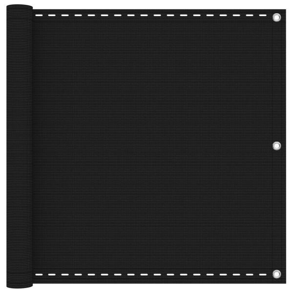 ARDEBO.de - Balkonsichtschutz Schwarz 90 x 700 cm HDPE und Aluminium