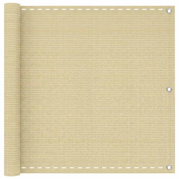 ARDEBO.de - Balkonsichtschutz Beige 90 x 1200 cm HDPE und Aluminium