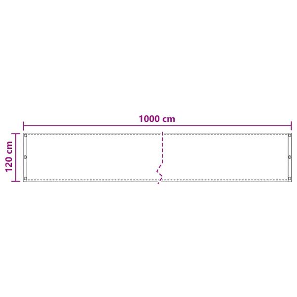 Balkonsichtschutz Creme 120 x 1000 cm HDPE und Aluminium