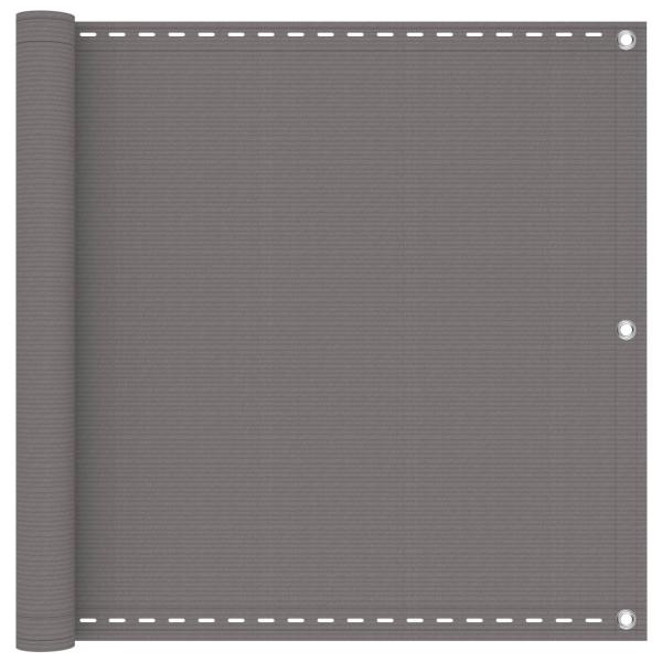 ARDEBO.de - Balkonsichtschutz Hellgrau 90 x 1000 cm HDPE und Aluminium