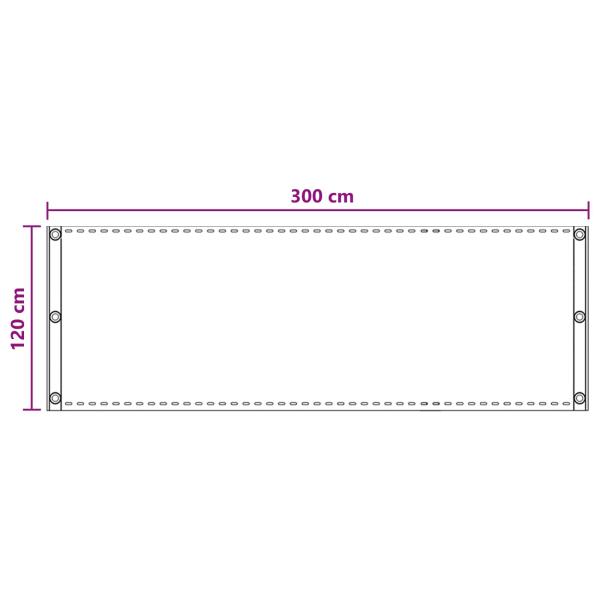 Balkonsichtschutz Hellgrau 120 x 300 cm HDPE und Aluminium