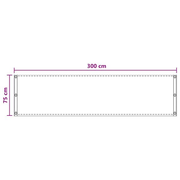 Balkonsichtschutz Sand 75 x 300 cm HDPE und Aluminium