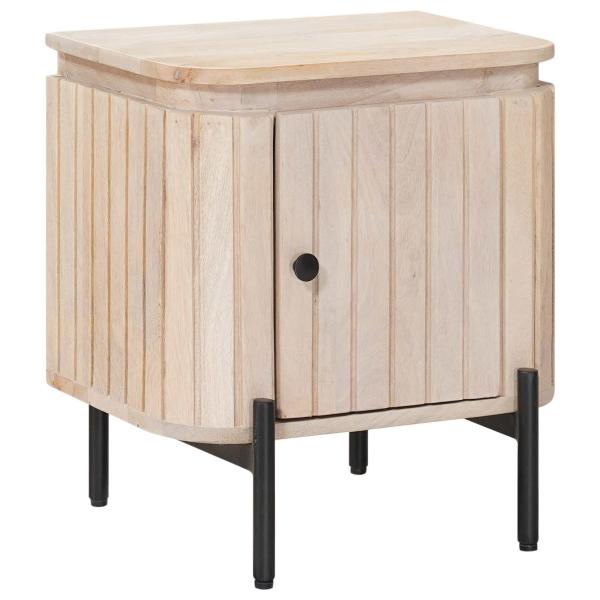 ARDEBO.de - Handgefertigter Nachttisch Weiß 40 x 30 x 45 cm