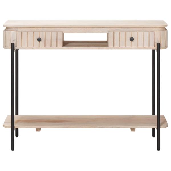 Handgefertigter Beistelltisch Weiß 100 x 30 x 76 cm