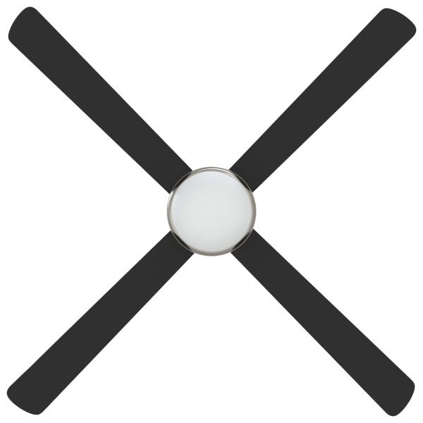 Deckenventilator mit Licht und Fernbedienung Ø 130 cm Schwarz