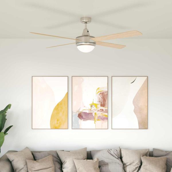 ARDEBO.de - Deckenventilator mit Licht und Fernbedienung Ø 130 cm Sonoma