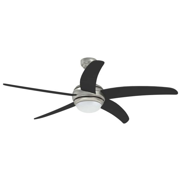 Deckenventilator mit Licht und Fernbedienung Ø 130 cm Schwarz