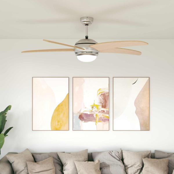 ARDEBO.de - Deckenventilator mit Licht und Fernbedienung Ø 130 cm Sonoma