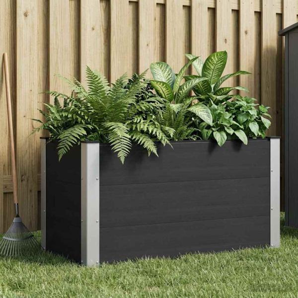 ARDEBO.de - Hochbeet Schwarz 100 x 50 x 54 cm WPC und Aluminium
