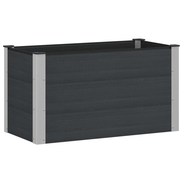 Hochbeet Schwarz 100 x 50 x 54 cm WPC und Aluminium