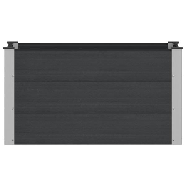 Hochbeet Schwarz 100 x 50 x 54 cm WPC und Aluminium