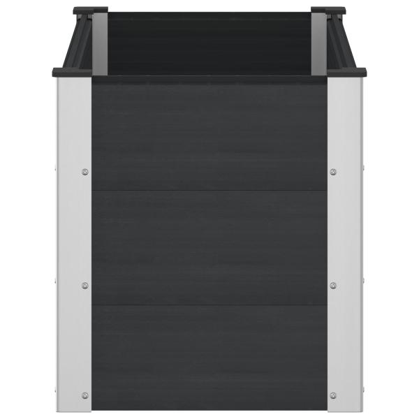 Hochbeet Schwarz 100 x 50 x 54 cm WPC und Aluminium