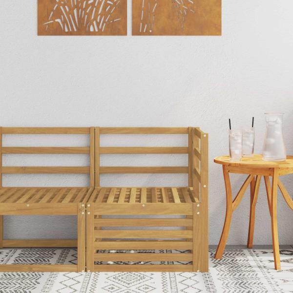 ARDEBO.de - Outdoor Ecksofa Massivholz Akazie Weiß 63 x 63 x 73 cm