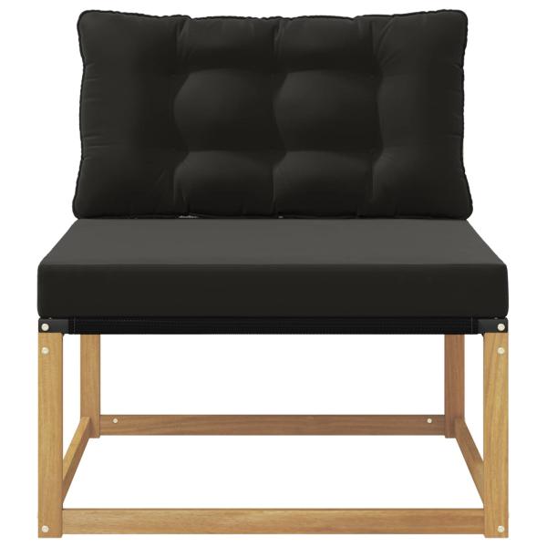 Outdoor Mittelsofa mit Kissen Weiß 79 x 83 x 73 cm Stahl