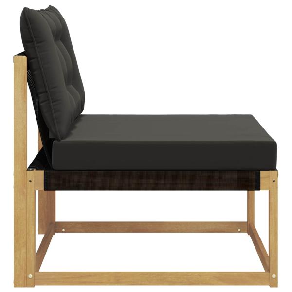 Outdoor Mittelsofa mit Kissen Weiß 79 x 83 x 73 cm Stahl