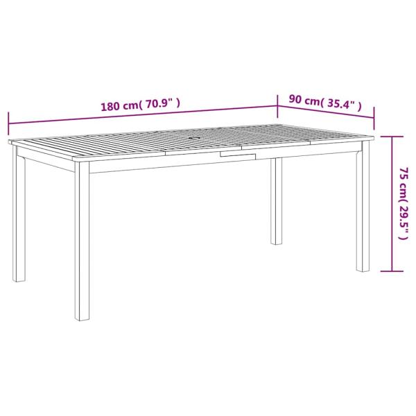 Garten Essgruppe 7 Stk. Grau Massivholz Akazie