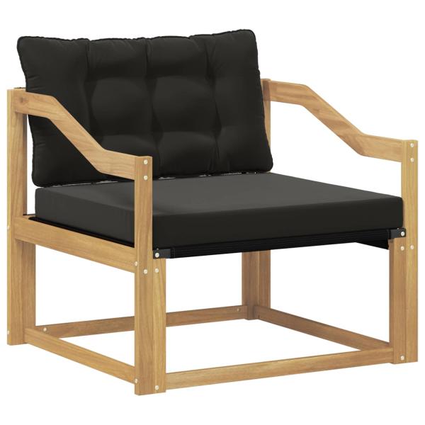 Outdoor-Sofagarnitur Massives Akazienholz und Textilene Weiß