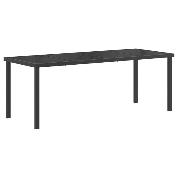 Garten Essgruppe 9 stk. Schwarz und Anthrazit Poly-Rattan