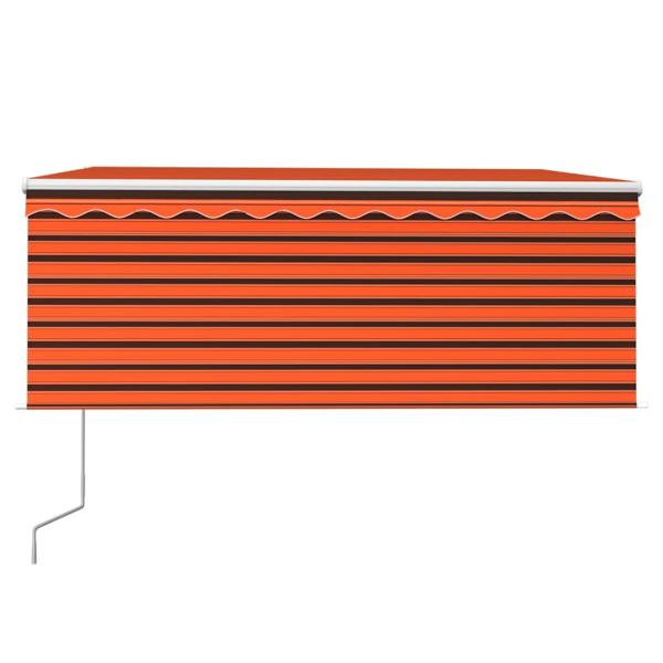 Markise Automatisch Einziehbar mit Volant 3,5x2,5m Orange Braun