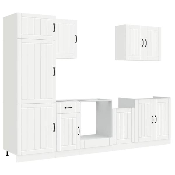 7-tlg. K?chenschrank-Set Lucca Wei? Holzwerkstoff