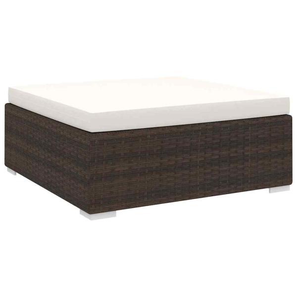 ARDEBO.de - Modular-Fußhocker mit Kissen Poly Rattan Braun