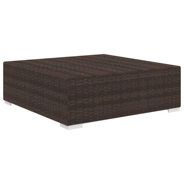 Modular-Fußhocker mit Kissen Poly Rattan Braun