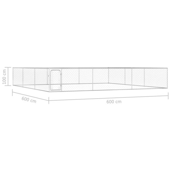 Outdoor-Hundezwinger Verzinkter Stahl 6 x 6 x 1 m