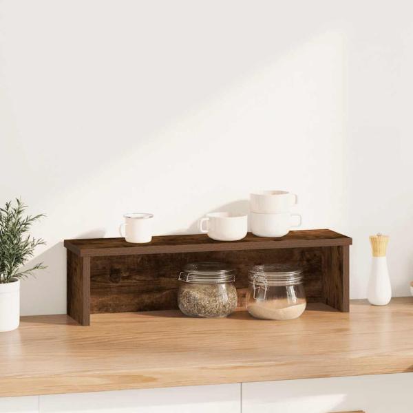 ARDEBO.de - Küchenregal Stapelbar Räuchereiche 60x15x16 cm Holzwerkstoff