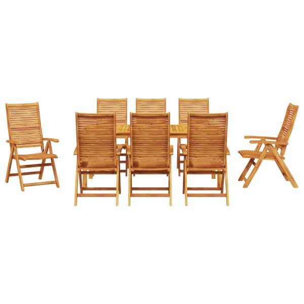 Garten Essgruppe 9 pcs Braun Massivholz Akazie