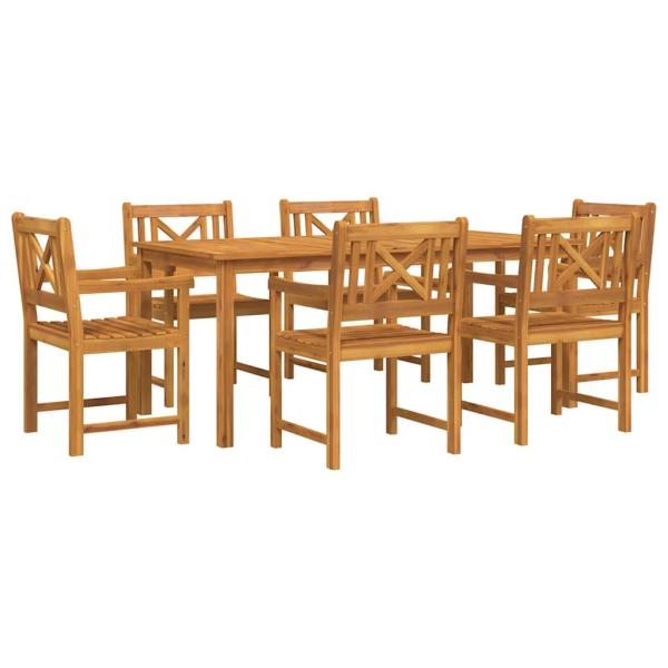 Garten Essgruppe 7 Stk. Braun Massivholz Akazie