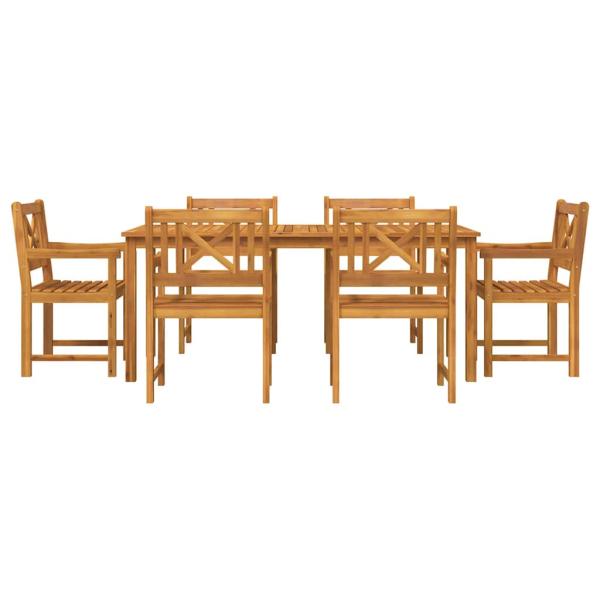 Garten Essgruppe 7 Stk. Braun Massivholz Akazie