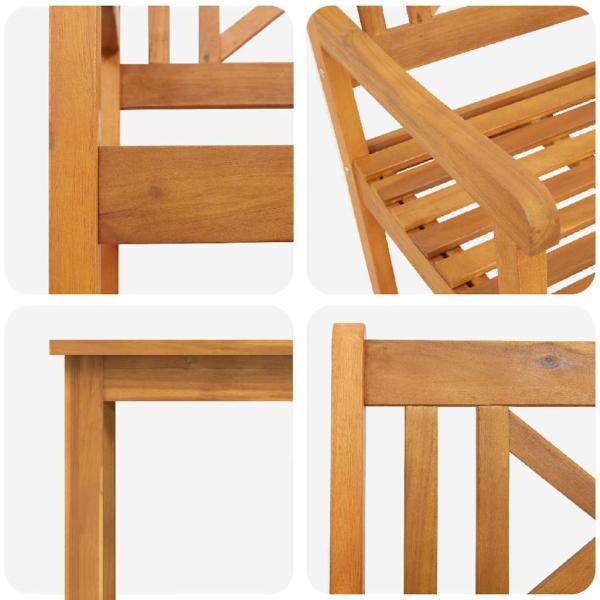Garten Essgruppe 7 Stk. Braun Massivholz Akazie