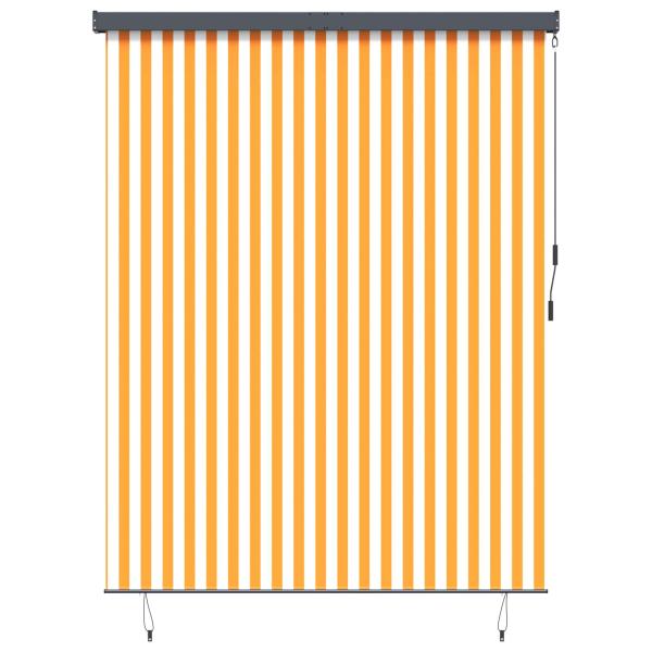 ARDEBO.de - Rollo Weiß und Orange 200 x 250 cm Stoff und Aluminium