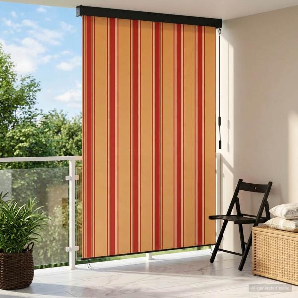 ARDEBO.de - Rollo Mehrfarbig 100 x 250 cm Stoff und Aluminium