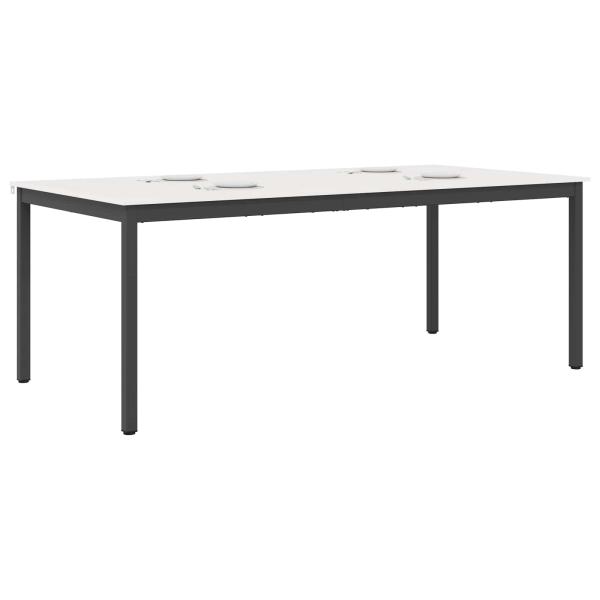 Esstisch 200 x 100 x 75 cm Massives Kiefernholz Weiß Rechteckig