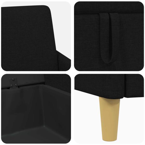 Sofa Set mit Stauraum 2 stk. Schwarz Polyester