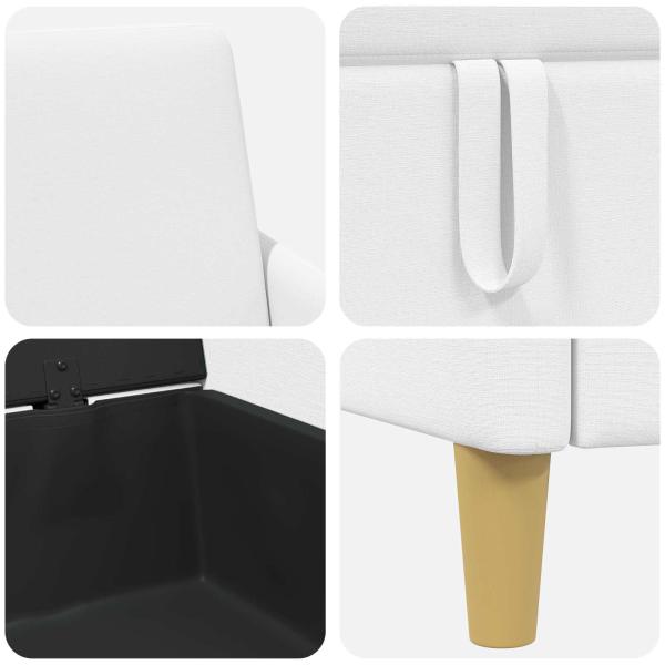 Sofa Set mit Stauraum 2 Stk. Weiß Polyester